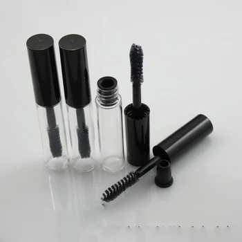 

200pcs 4ml Empty Mascara Tube Eyelash Cream Vial Liquid Bottle Sample Cosmetic Container with Leakproof Inner Black Cap