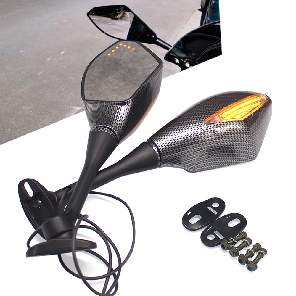 Мотоциклетные зеркала заднего вида для Hyosung GT125R GT250R GT650R Kawasaki Z750S Ninja 250R 650R светодиодный указатель поворота