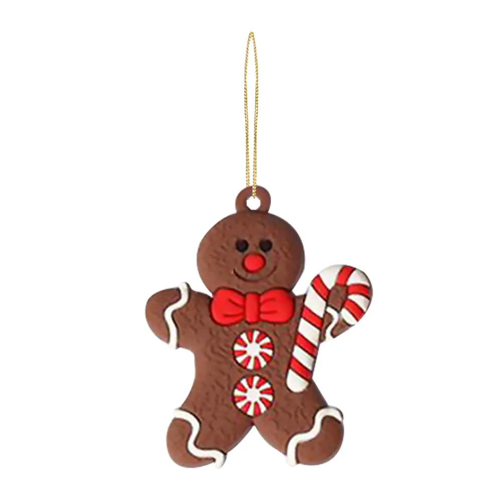 12Pcs Fine Safe Xmas Hanging Ornaments Gingerbread Man Pendants 