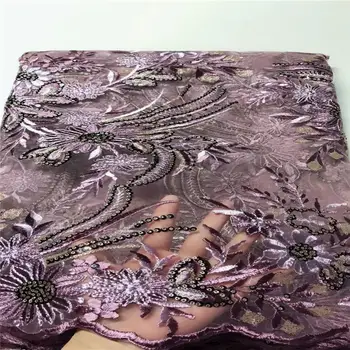 

Pink African Lace Fabric Nigerian Lace Fabric with Sequins, African Lace Fabric 2020 High quality French Tulle for Wedding dress