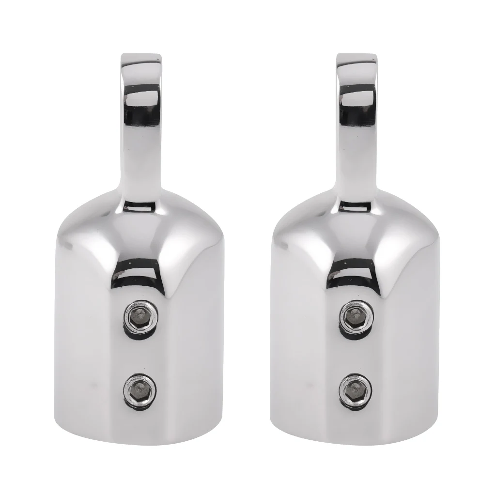 2 Pieces Marine Stainless Steel Eye End Cap Bimini Top Fitting Hardware 22mm 2 Pieces Marine Stainless Steel Eye End Cap Bimini Top Fitting Hardware 22mm