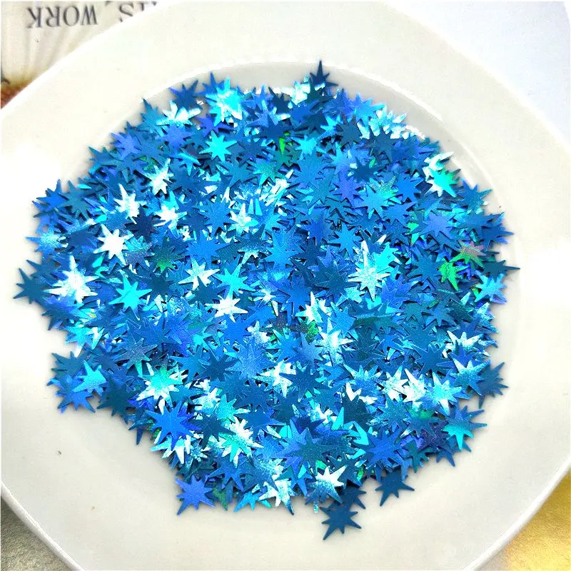 Laser lake blue 10g Ультратонкая 10 мм Звезда блестки лазерное Сверкающее 3D блестка для ногтей пайетки Eo-Friendly PET свободные блестки украшения для ногтей 10 г - Цвет: Laser lake blue 10g