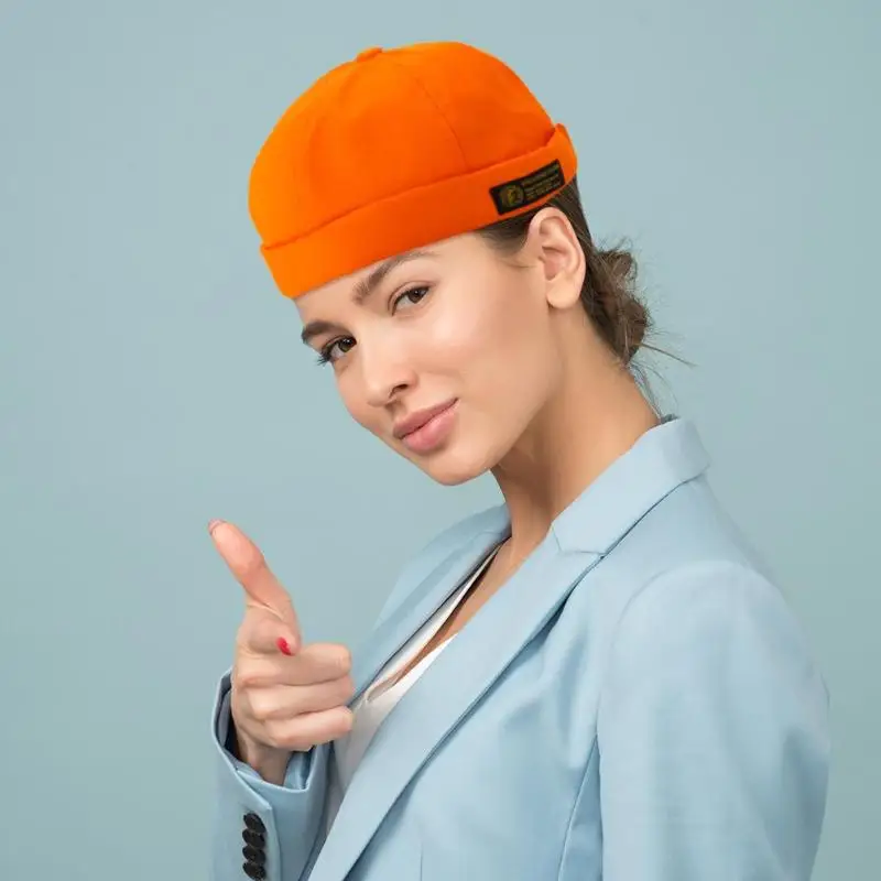 Шляпа с черепом Матросская меховая шапка без полей однотонная весенняя