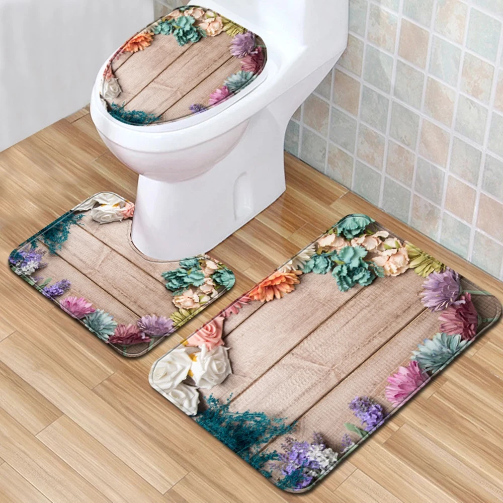 Ensembles De Tapis 3 Pcs Pour Salle De Bain Et WC Yoga Zen Méditation