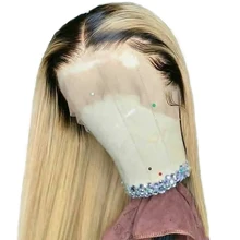 1B 613 блонд Омбре цвет Remy бразильский прямой парик длинный предварительно сорванный бесклеевой полный кружева человеческих волос парики для черных женщин