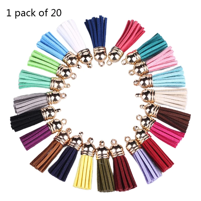 32CE 20 Pcs/Pack 4cm Tassels Pendants Multi Colors Faux Suede Leather DIY Crafts Jewelry Earrings Keychain Making Accessory | Украшения и