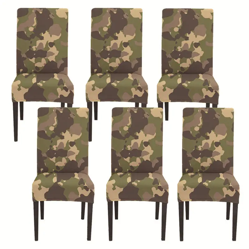2Camo 6 pack Цифровая печать домашний декор обеденный Чехол для стула высокоэластичный персональный чехол для сиденья Камуфляжный дизайн - Цвет: 2Camo 6 pack