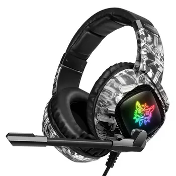 

ONIKUMA K19 3.5mm Wired gaming Headphones Stereo Game Headset over ear RGB LED with mic Voice control for Laptop computer gamer