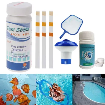 

Swimming Pool Cleaning Kit Test Strips Home Floating Dispenser Spa Tablets Swimming Pool Cleaning Kit Tools