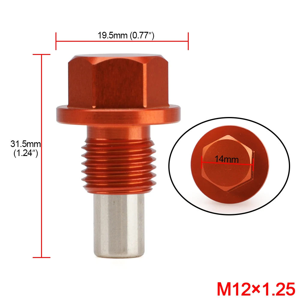 7075-T6 Алюминий сплав Магнитная дренажная масляная пробка M12X1.5 M12X1.25 M12X1.75 M14X1.5 M16X1.5 M20X1.5 гайка масляного поддона - Название цвета: M12x1.25