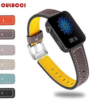 

OULUCCI Leather wrist strap Replacement For Xiaomi Mi Watch band Sport Metal buckle Band women for Xiaomi mi wacth