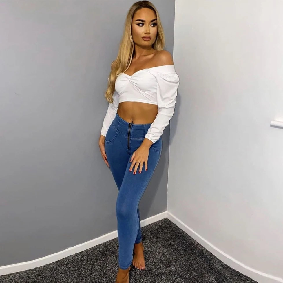 

Melody Boyfriend Jeans for Women Skinny Stretch High Waist Slim Fit Jeans Active Shapewear Butt Lift Shaper
