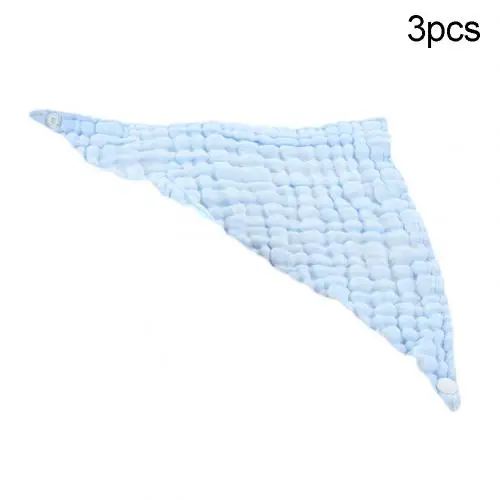 Blue 3pcs Новинка; Лидер продаж; простой дизайн; мягкий чистый хлопок; марлевые нагрудники; Слюнявчики; полотенце для кормления; треугольная бандана; полотенце для новорожденных; s - Цвет: Blue 3pcs