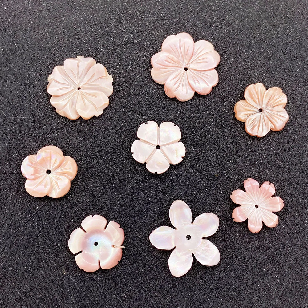 Airssory 10 Pcs Natural Freshwater Shell Mini White Flower Daisy 11-Petals  Loose Beads for DIY Jewelry Making Craftings Accessories - 10x4.5mm