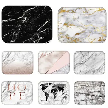 

Doormat Kitchen Carpet Anti-Slip Nordic Style Marble Map Velvet Rubber Bottom Door Floor Room Dustproof Mats 48224