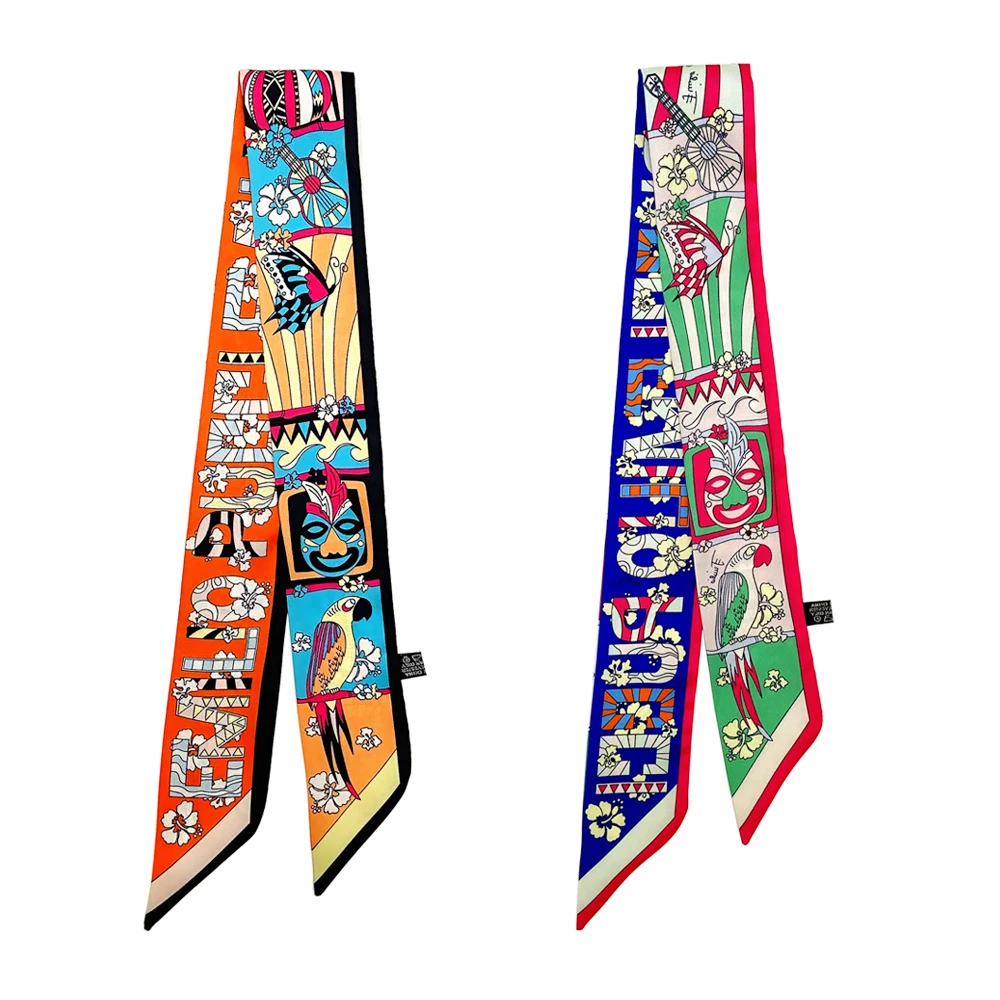 

Новый Цвет; Элегантные женские узкие шарф Шелковый волос галстук Цветочный принт Женская сумка с лентой ручной шарфы для женщин модная повязка на голову