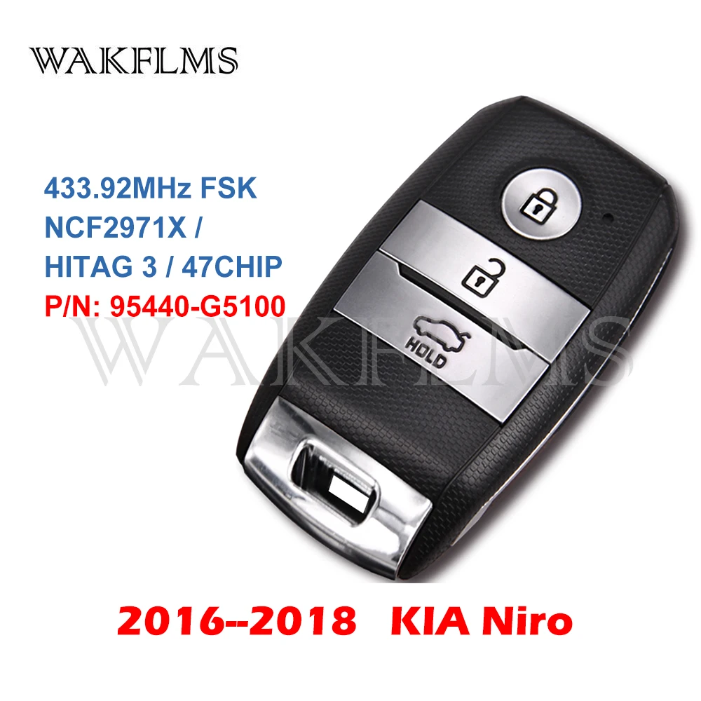 95440-G5100 For KIA Niro 2016 2017 2018 433MHz ID47 Passive Proximity Keyless Entry Go Smart Car Remote Key Fob