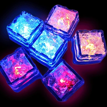 

LED Ice Cubes Glowing Party Ball Flash Light Luminous Neon Wedding Festival Christmas Bar Wine Glass Decoration Supplies 12PCS