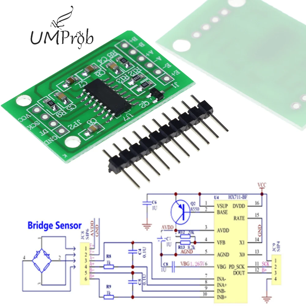 Sensor de Presión de pesaje 2PCS HX711 doble canal de precisión de 24 Bits A//D Módulo