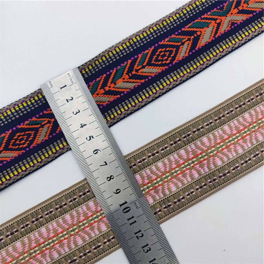 Luxurious 5cm Jacquard Embroidered Lace Fabric Ribbon for DIY Crafting and Fashion