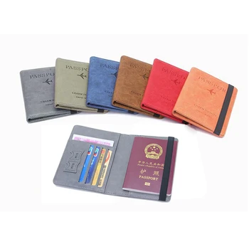 

PU Leather RFID Blocking Business Passport Covers Holder Bank Card ID Wallet Case For Passport Travel Accessories for Women Men