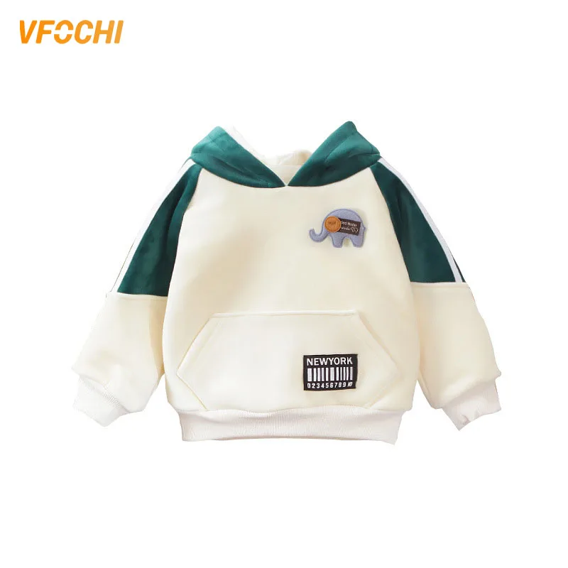 VFOCHI/Новые толстовки для мальчиков и девочек; осенне-зимняя детская толстовка с капюшоном; свитер с длинными рукавами; детская одежда; теплая толстовка унисекс для мальчиков и девочек