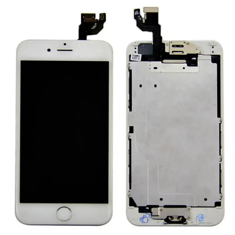 Genuine Touch Screen For IPhone 6/6s/plus Touch Screen Digitizer Sensor LCD Display Front Glass Lens With Front Camera+button - Цвет: For Ip6 W