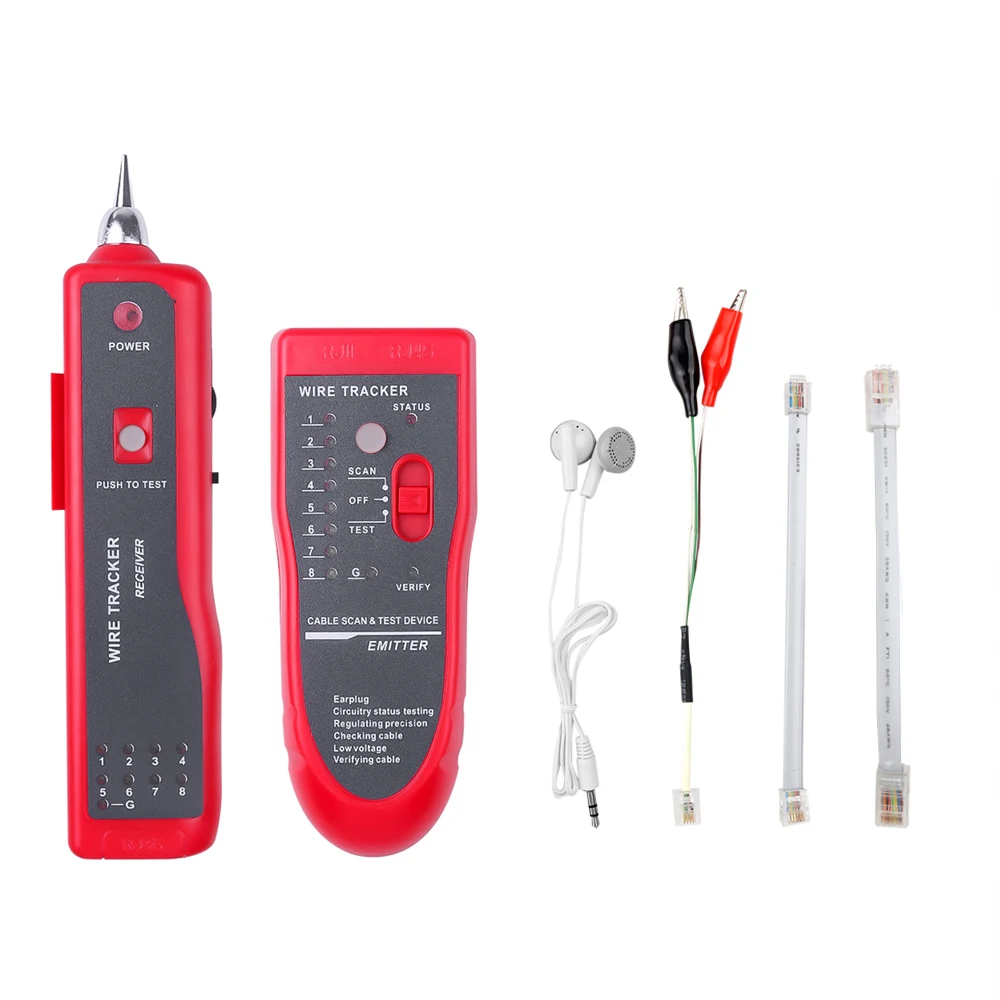 kebidumei Ethernet LAN Network Cable Tester RJ11 RJ45 Cat5 Cat6 Telephone Wire Tracker Tracer Toner  Detector Line Finder — view 3