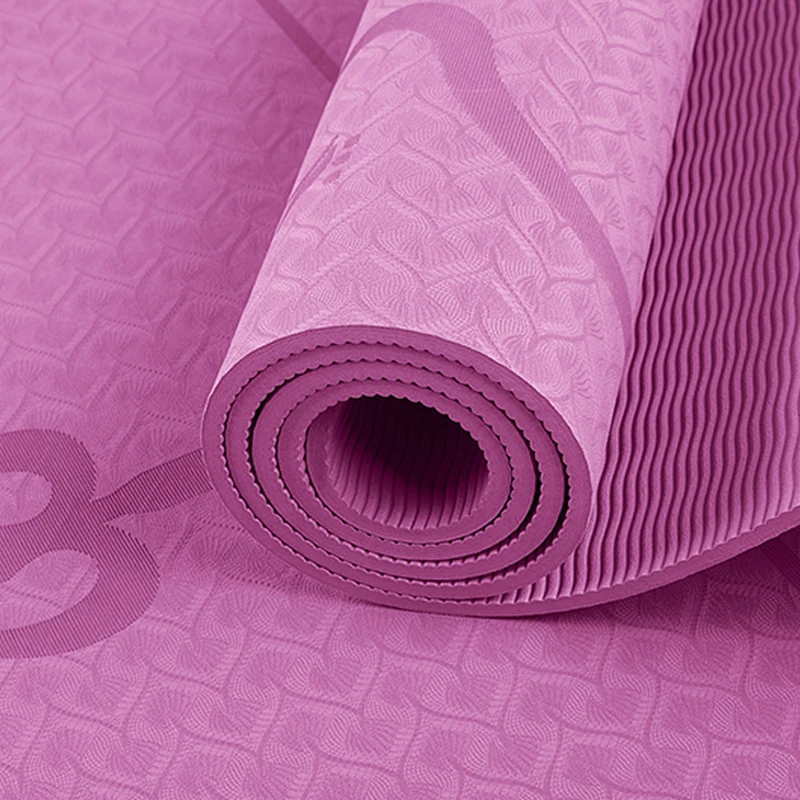 183cm*61cm TPE Yoga Mats With Body Position Line Non Slip Soft Environmental Yoga Mat for Beginner Fitness Pilates Body Building