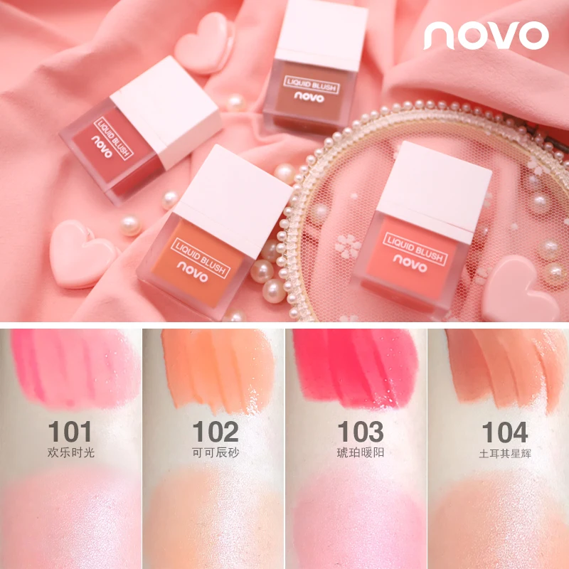 

NEW Liquid Blush 4 Colors Makeup Blusher Waterproof Long Lasting Easy to Wear Makeup Peach Natural Cheek Blush Face Contour