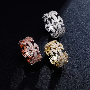 

Zciti European And American New Bow Hollow Butterfly Ring Full Of Zircon Hipster hip-hop Personality Ring Jewelry