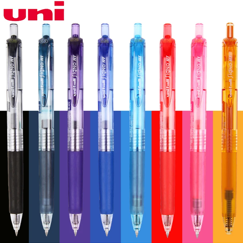 8pcs UNI UMN-138 Color Gel Pen 0.38mm Press Bullet Signature Note Special Water-based Double Ball Fine Writing Smooth | Канцтовары для