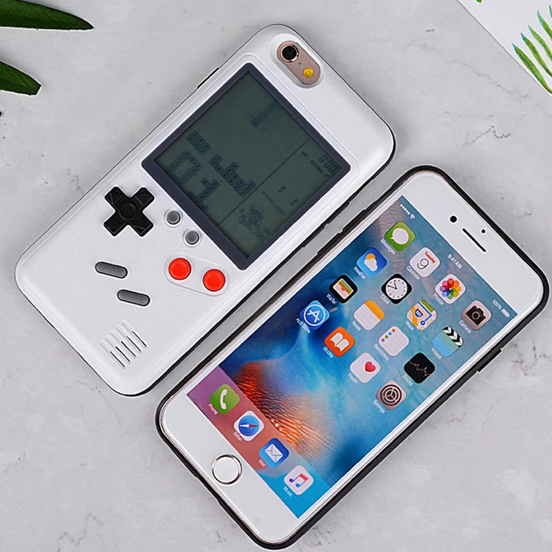 

Gameboy Tetris Phone Cases for iPhone 7 8 Plus Soft TPU Can Play Blokus Game Console Cover For Iphone X 6 6S plus case