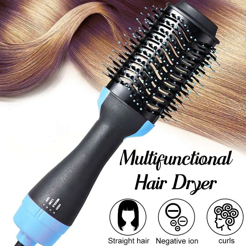 3 in 1 Electric Professional Hair Dryer Comb Infrared Negative Ion Hot Air Straight Curling Hairdryer EU/US/AU | Бытовая техника
