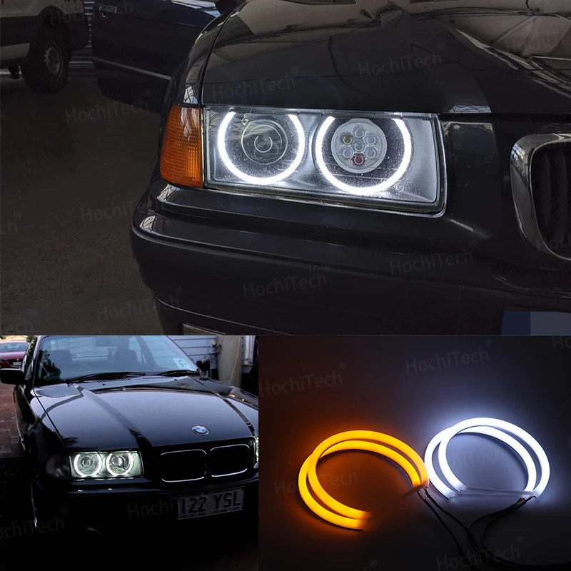 

LED Angel Eyes Kit Cotton White Halo Ring for BMW 3 Series E30 E36 M3 333i 325i 323i 316i 318i 325td 1982-2000 Demon Eye