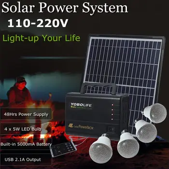 

18V Solar Power Generator LED Light USB Charger Solar Panel Power Storage Generator Rechargeable Sealed Lead-acid Battery