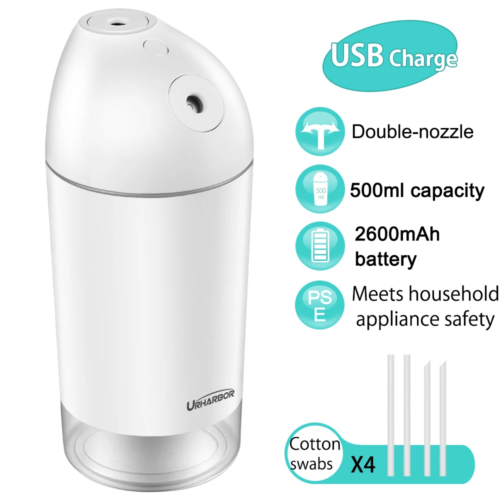 

URHARBOR 500ml Humidifier Essential Oil Diffuser Ultrasonic Mist Maker car air freshener home improvement USB Charge 2 Nozzles