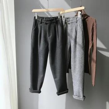 

2019 Autumn/Winter Resurrection Model Hong Kong-flavored Thousand Bird Plaid Pants Small Foot Trousers Woman