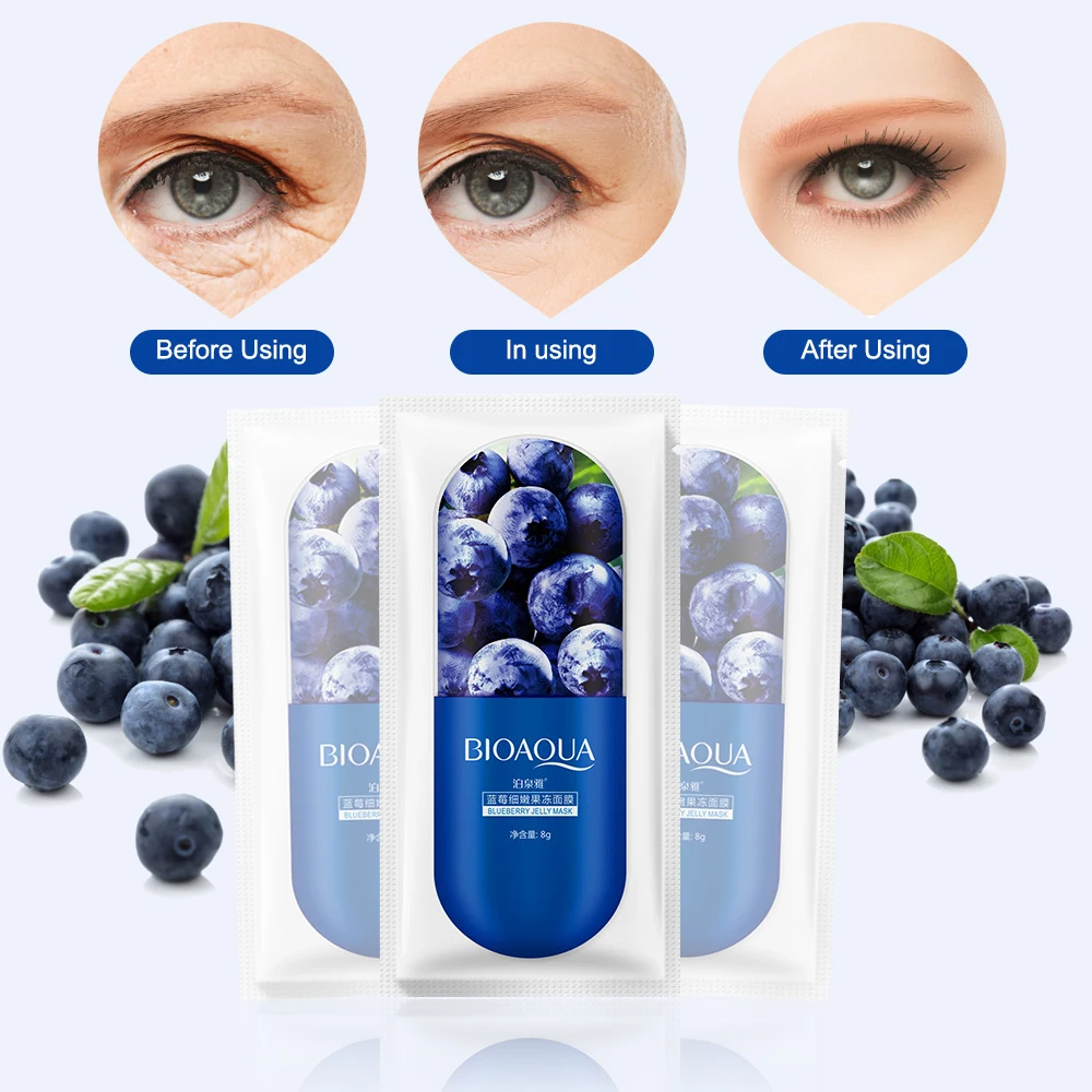 Skin Care Mask Nature Blueberry Whitening Face Mask Hyaluronic Acid Moisturizing Eye Patch Korean Cosmetic Beauty Face Pack