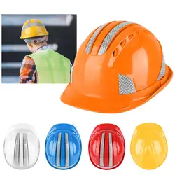 Capacete de segurança reflexivo da listra do capacete da segurança do abs da ventilação do tampão protetor do local da construção do trabalhador