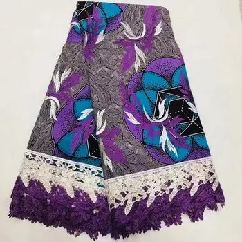 

High Grade Quality beautiful Embroidery Wax lace fabric 100% cotton for Making clothes 6yard Top Fashion lace wax fabrics!O-4615