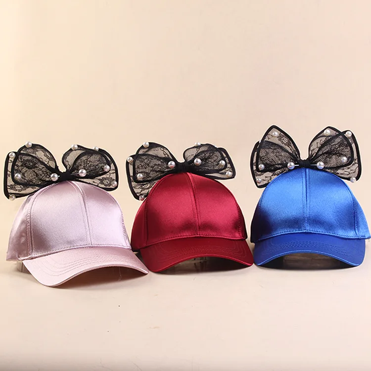 High Quality Fashion Women Baseball Cap with Lace Ears Lady Party Hat
