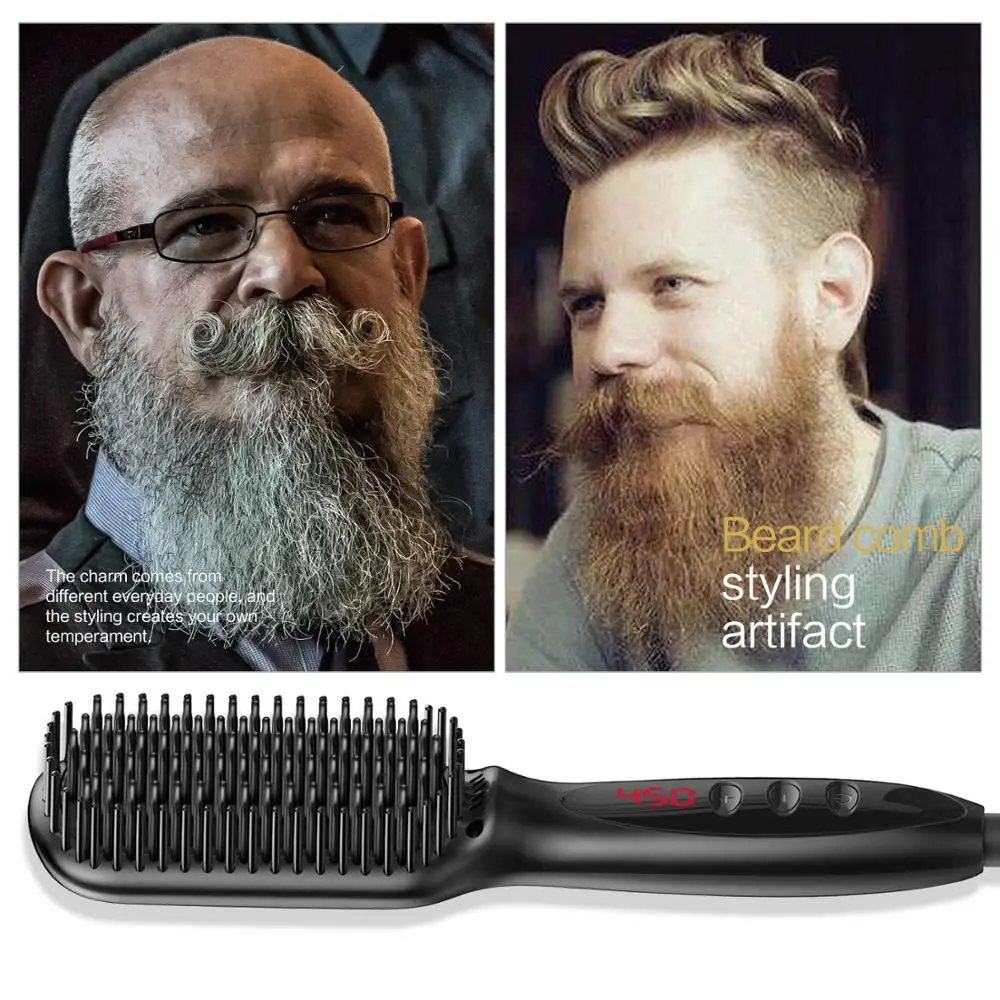 

Professional Beard Hair Straightener Comb Durable Electric Straight Hair Comb Brush LCD Heated Ceramic Hair Straightening Brush