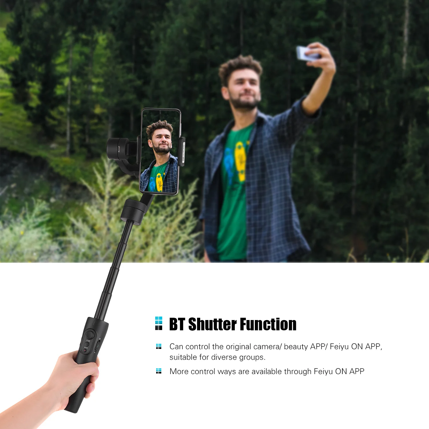 FeiyuTech Vimble 2S смартфонов шарнирный стабилизатор для камеры GoPro 3-осевая карманная стабилизаторы встроенный зум ползунок для телефона видео фон для фотосъемки