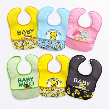 

Waterproof Baby Bibs Child Feeding Towel Carton Bib Kids Apron Washable Roll Up Crumb Catcher Adjustable Three Layers Bib