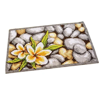 

50 X 30cm DIY Latch Hook Kit Carpet Cushion Crocheting Rug Sewing Craft Embroidery Kits For Beginners Home Decor - Flower
