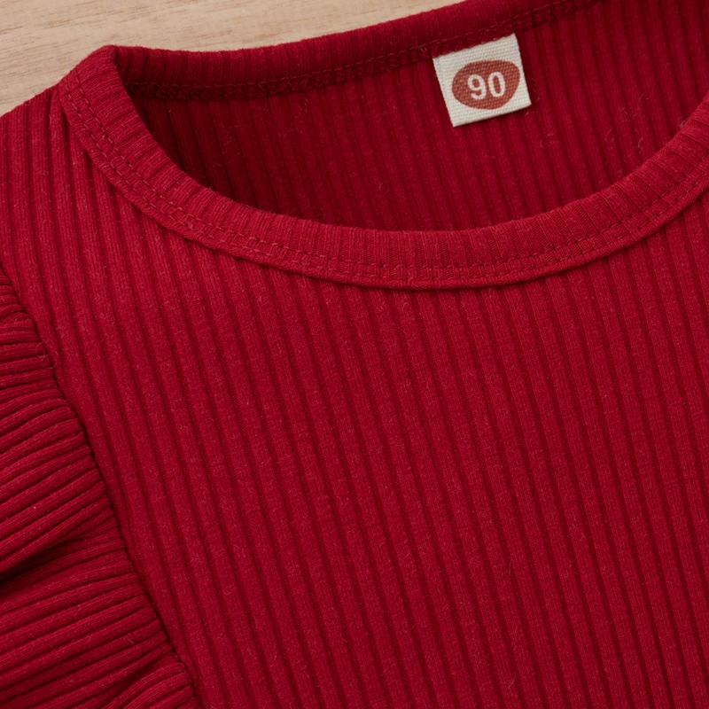 Toddler Baby Girl Fall Winter Clothes Solid Knit Ruffle Pullover Tops Corduroy Mini Skirts Outfits For 1-4 Years Baby Girl for kids clothing set,girls clothing set,boys clothing set,kids sweatshirt set