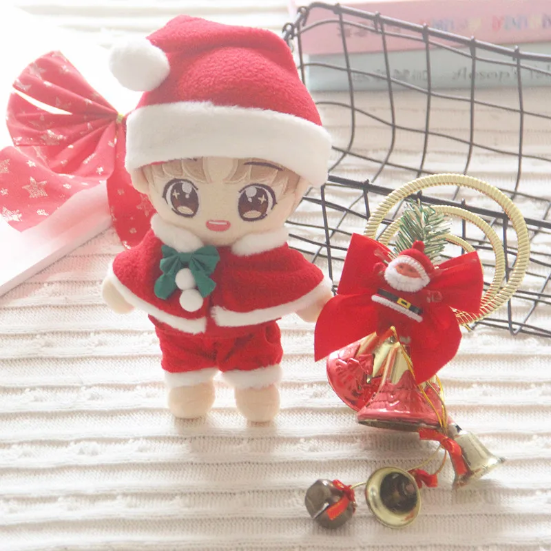 Xmas Mini Scarf Hat Decor Doll Clothes Accessory Miniature Christmas Party Ornament For 20cm Russian Handmade Doll Idol Doll