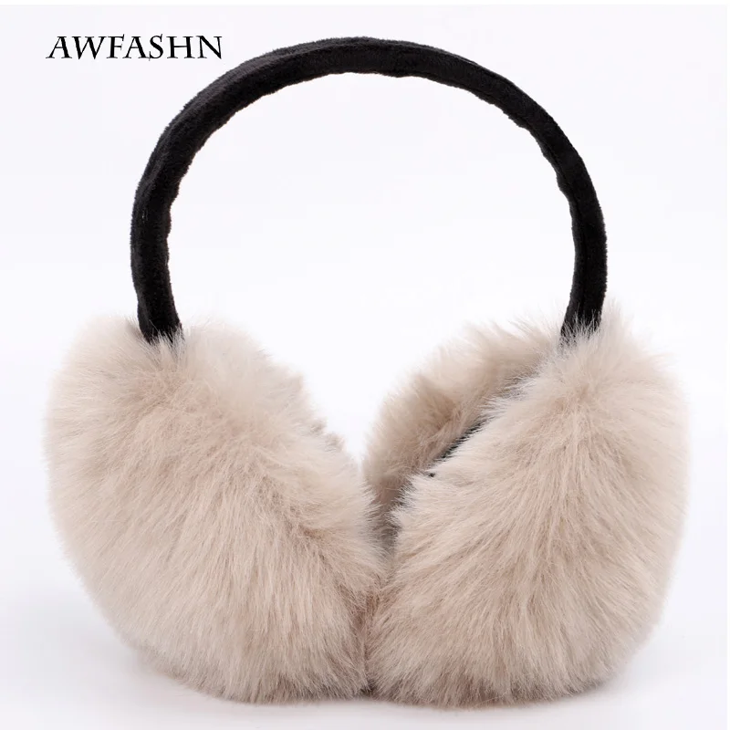 

Women's fashion earmuffs brand winter earmuffs warm fur ear warmer girls earmuffs solid color soft plush ear warm cute
