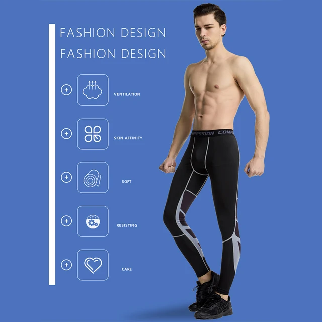 Pantalon de compression de sport pour homme,legging moulant d’entraînement, de fitness, de course ou de gymnastique, 3
